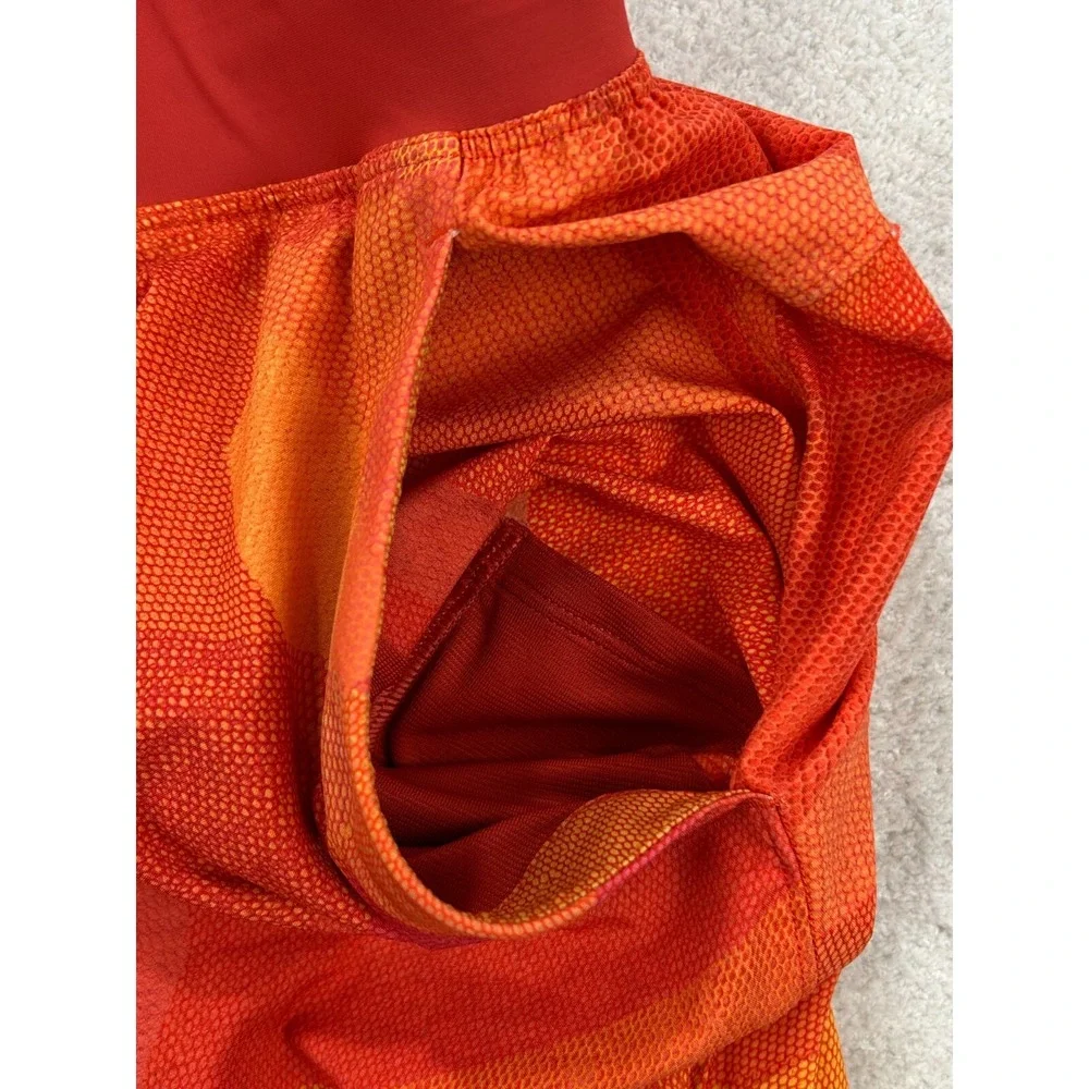 Lululemon‎ Channel Cross Swim Shorts Men's S Orange Unlined Zip Pocket (26x10)
